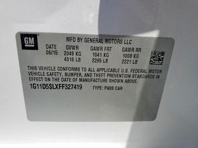 Aukcja sprzedaży 2015 Chevrolet Malibu, vin: 1G11D5SLXFF327419, numer aukcji: 57362556