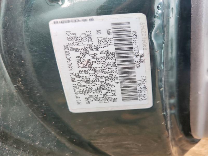 2001 Toyota Sienna მანქანა იყიდება აუქციონზე, vin: 4T3ZF13C21U412595, აუქციონის ნომერი: 56079696