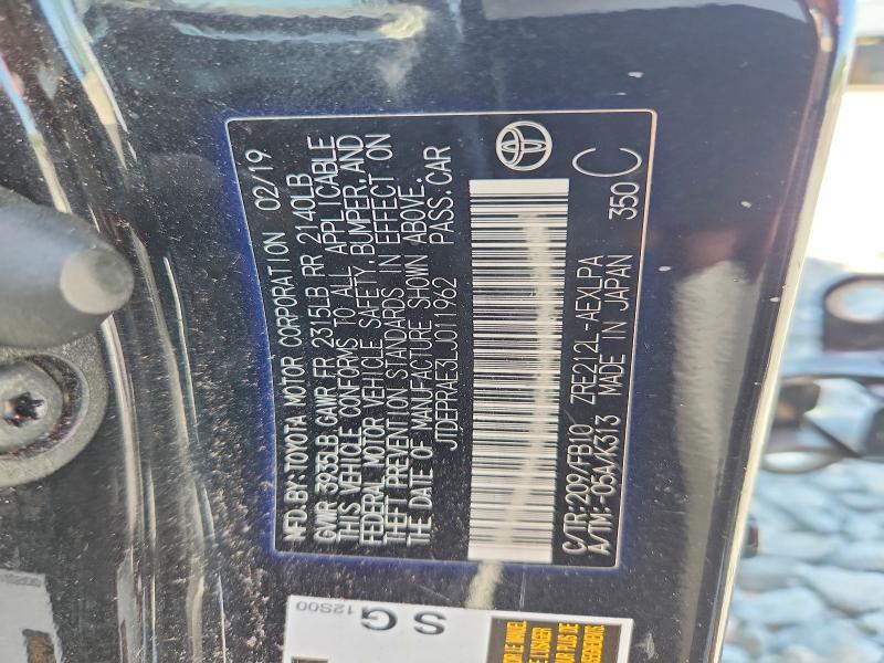 57142576 :رقم المزاد ، JTDEPRAE3LJ011962 vin ، 2020 Toyota Corolla مزاد بيع