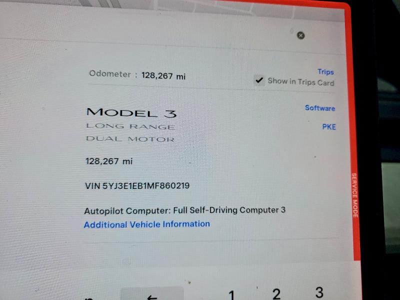 Продаж на аукціоні авто 2021 Tesla Model 3, vin: 5YJ3E1EB1MF860219, номер лоту: 57056916