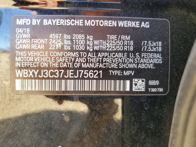 57384096 :رقم المزاد ، WBXYJ3C37JEJ75621 vin ، 2018 Bmw X2 مزاد بيع