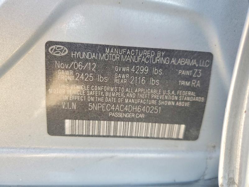 Aukcja sprzedaży 2013 Hyundai Sonata, vin: 5NPEC4AC4DH640251, numer aukcji: 57896326