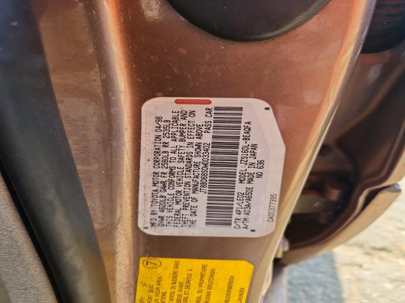 Продажа на аукционе авто 1998 Lexus Gs, vin: JT8BD68S0W0033402, номер лота: 58080786
