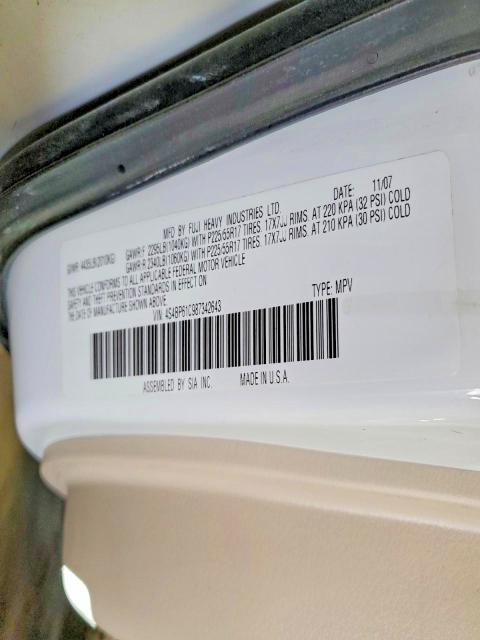 Продажа на аукционе авто 2008 Subaru Outback, vin: 4S4BP61C987342643, номер лота: 55229846