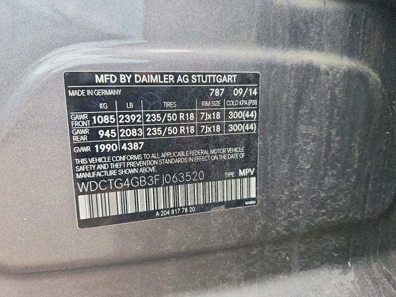 Продажа на аукционе авто 2015 Mercedes-benz Gla, vin: WDCTG4GB3FJ063520, номер лота: 57195166