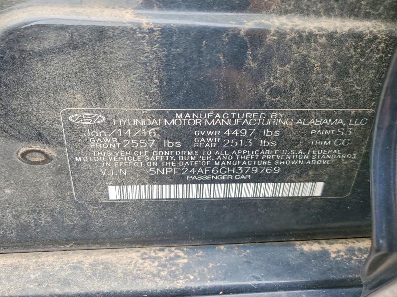 58619876 :رقم المزاد ، 5NPE24AF6GH379769 vin ، 2016 Hyundai Sonata مزاد بيع