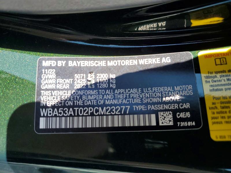 Aukcja sprzedaży 2023 Bmw M440i, vin: WBA53AT02PCM23277, numer aukcji: 57743216