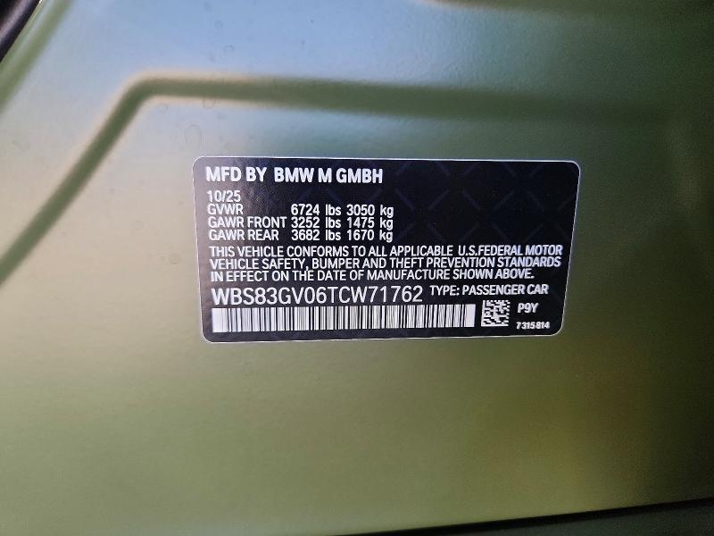 Auction sale of the 2026 Bmw M5, vin: WBS83GV06TCW71762, lot number: 58217326