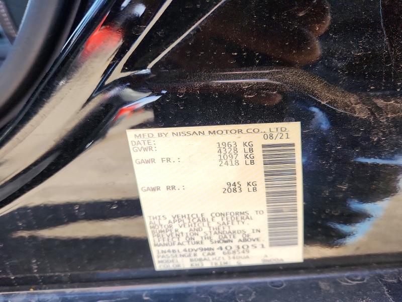 Продаж на аукціоні авто 2021 Nissan Altima, vin: 1N4BL4DV9MN403051, номер лоту: 56323096