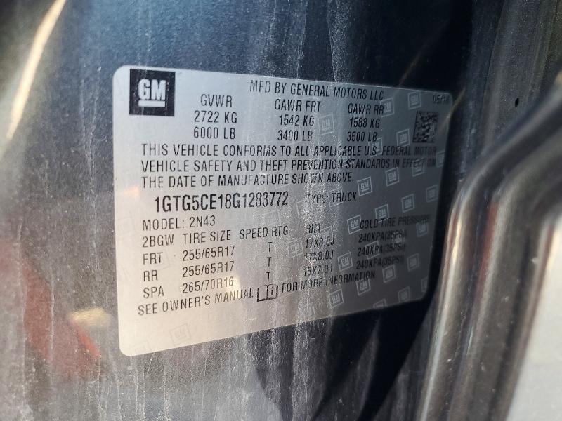 Aukcja sprzedaży 2016 Gmc Canyon, vin: 1GTG5CE18G1283772, numer aukcji: 56950706