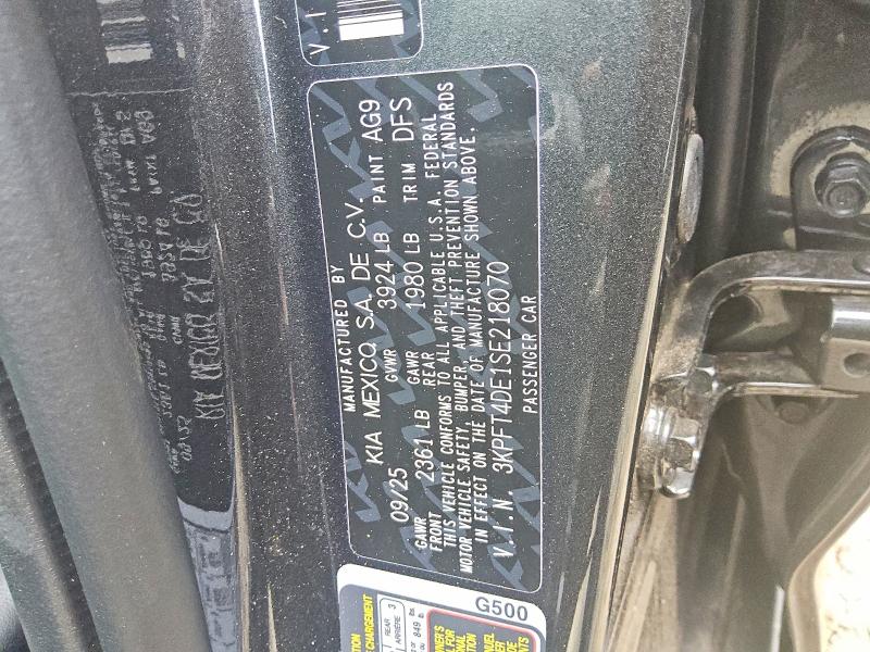 58190476 :رقم المزاد ، 3KPFT4DE1SE218070 vin ، 2025 Kia K4 مزاد بيع