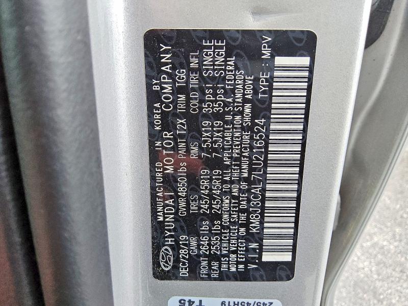 Aukcja sprzedaży 2020 Hyundai Tucson, vin: KM8J3CAL7LU216524, numer aukcji: 56604916