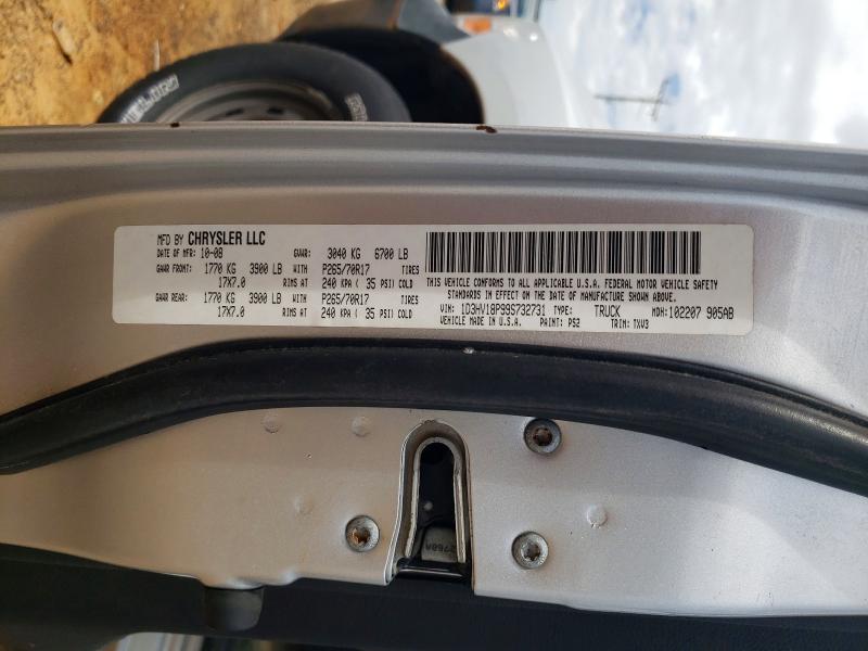 2009 Dodge Ram 1500 მანქანა იყიდება აუქციონზე, vin: 1D3HV18P99S732731, აუქციონის ნომერი: 55535336
