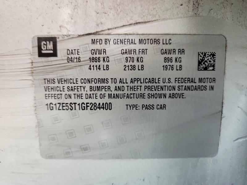 57583166 :رقم المزاد ، 1G1ZE5ST1GF284400 vin ، 2016 Chevrolet Malibu مزاد بيع