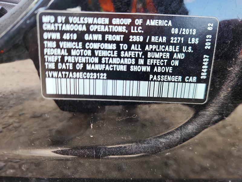 56490906 :رقم المزاد ، 1VWAT7A36EC023122 vin ، 2014 Volkswagen Passat مزاد بيع