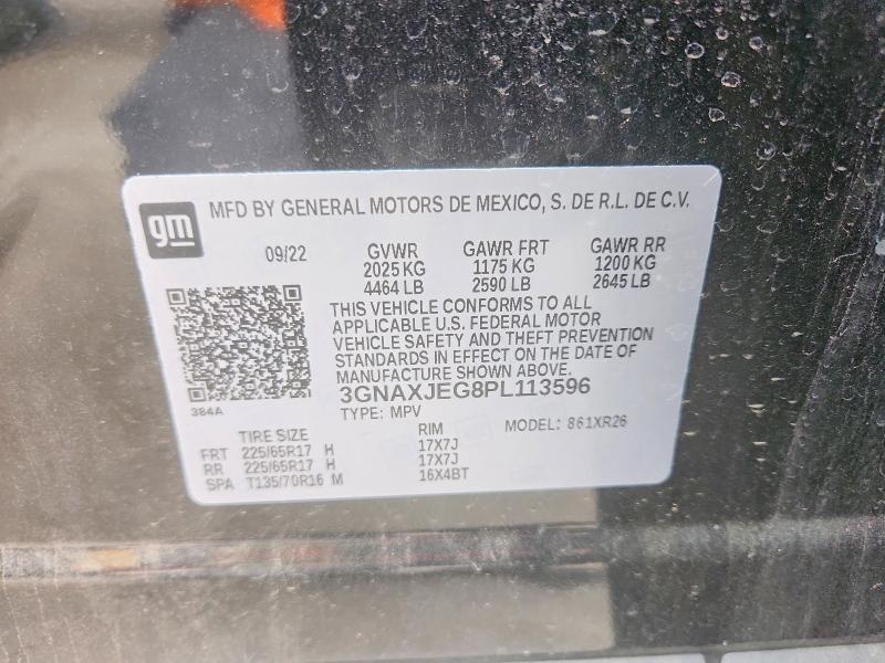 55731996 :رقم المزاد ، 3GNAXJEG8PL113596 vin ، 2023 Chevrolet Equinox مزاد بيع