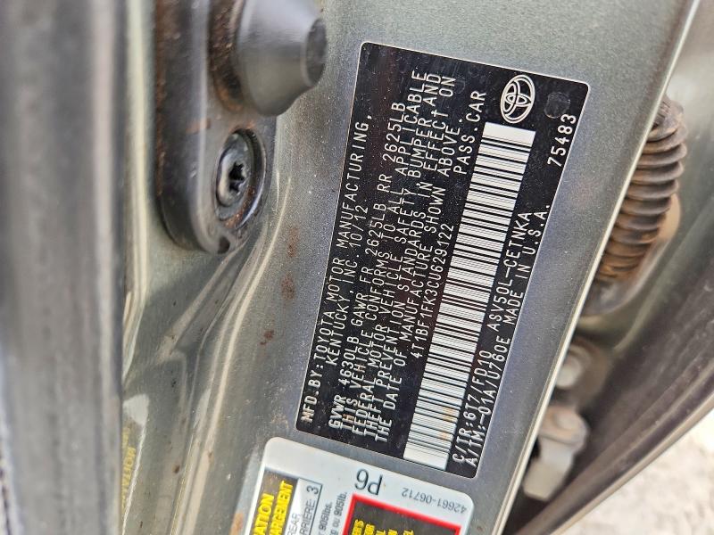 Aukcja sprzedaży 2012 Toyota Camry, vin: 4T1BF1FK3CU629122, numer aukcji: 56720996