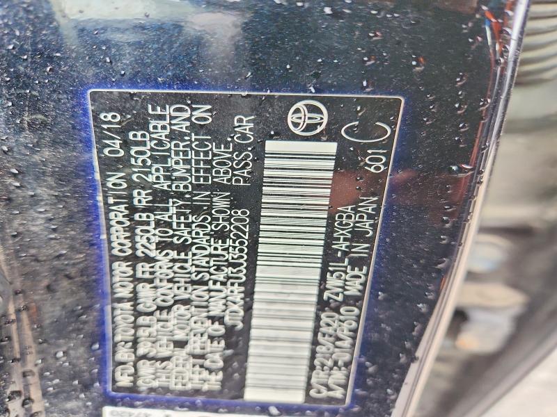 Aukcja sprzedaży 2018 Toyota Prius, vin: JTDKARFU3J3552208, numer aukcji: 57542646