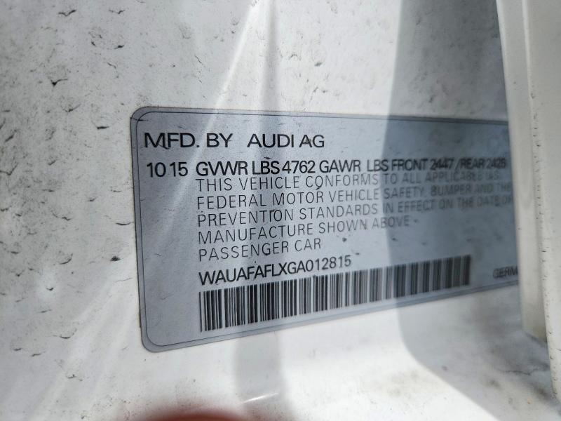 Продаж на аукціоні авто 2016 Audi A4, vin: WAUAFAFLXGA012815, номер лоту: 58756526