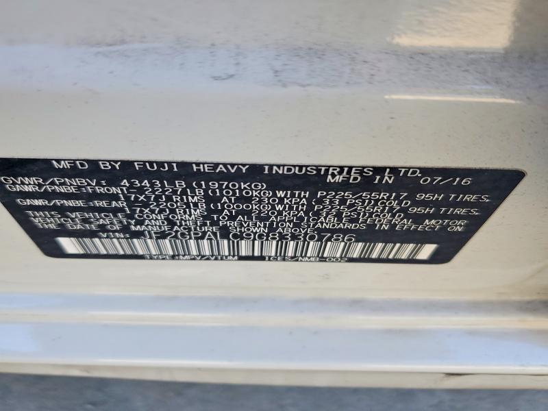 Aukcja sprzedaży 2016 Subaru Crosstrek, vin: JF2GPALC9G8330786, numer aukcji: 57513256