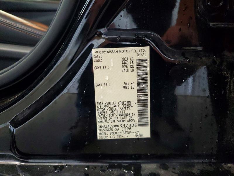 Aukcja sprzedaży 2021 Nissan Altima, vin: 1N4AL4CVXMN397306, numer aukcji: 58916176