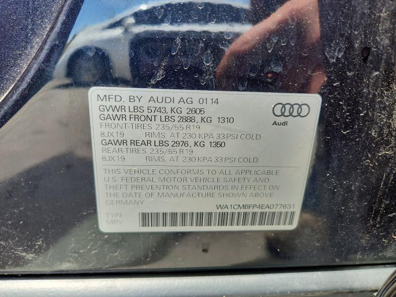 Продаж на аукціоні авто 2014 Audi Q5, vin: WA1CMBFP4EA077631, номер лоту: 57522466