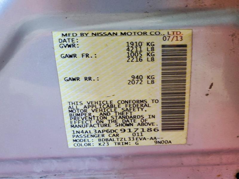 Aukcja sprzedaży 2013 Nissan Altima, vin: 1N4AL3AP6DC917186, numer aukcji: 57939716