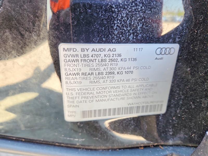2018 Audi Q3 მანქანა იყიდება აუქციონზე, vin: WA1HCCFS5JR019168, აუქციონის ნომერი: 57203006
