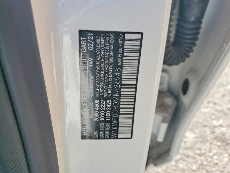 Aukcja sprzedaży 2021 Mercedes-benz C, vin: W1KWF8DB0MR626948, numer aukcji: 54723146