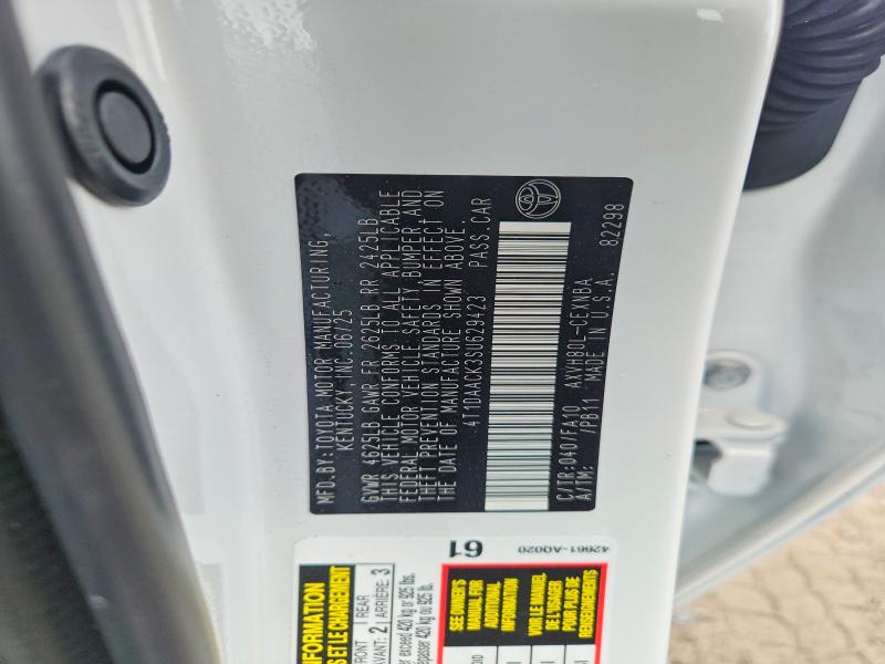 56466696 :رقم المزاد ، 4T1DAACK3SU629423 vin ، 2025 Toyota Camry مزاد بيع