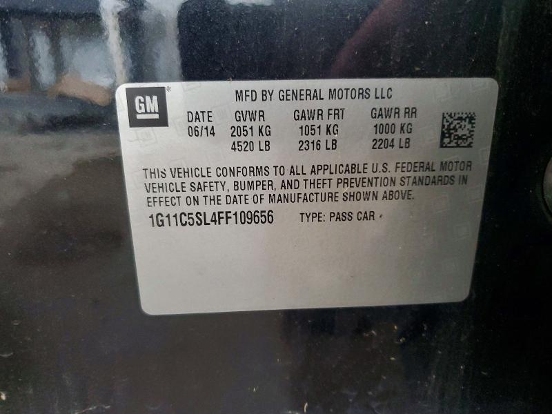 59106176 :رقم المزاد ، 1G11C5SL4FF109656 vin ، 2015 Chevrolet Malibu مزاد بيع