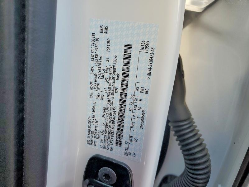 Aukcja sprzedaży 2025 Ford F150, vin: 1FTFW3LD3SFA75476, numer aukcji: 58145226