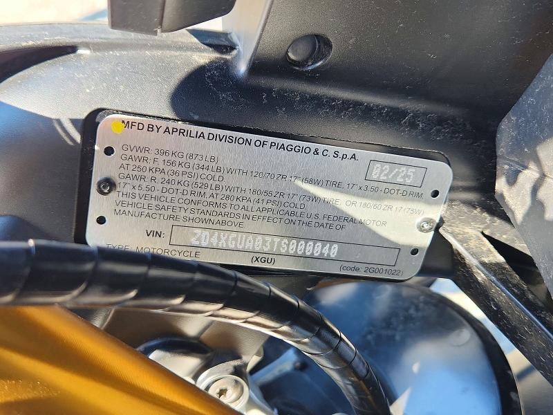2026 Aprilia Rs მანქანა იყიდება აუქციონზე, vin: ZD4XGUA03TS000040, აუქციონის ნომერი: 58750076
