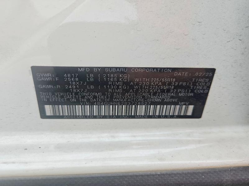 Продаж на аукціоні авто 2025 Subaru Crosstrek, vin: 4S4GUHN62S3728527, номер лоту: 58589166