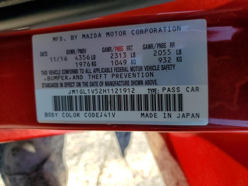 Aukcja sprzedaży 2017 Mazda 6, vin: JM1GL1V52H1121912, numer aukcji: 85772305