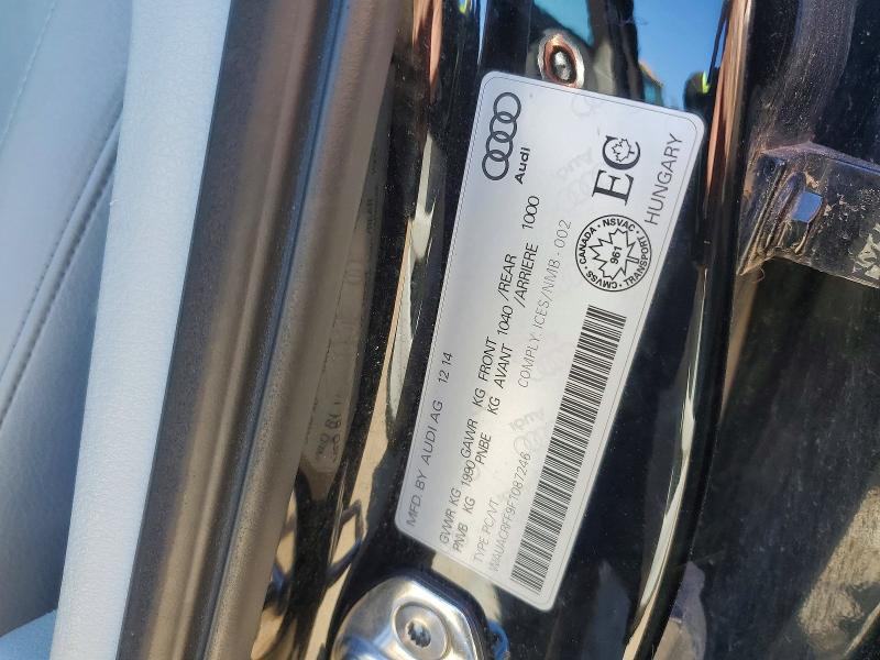 2015 Audi A3 მანქანა იყიდება აუქციონზე, vin: WAUACRFF9F1087246, აუქციონის ნომერი: 57853936