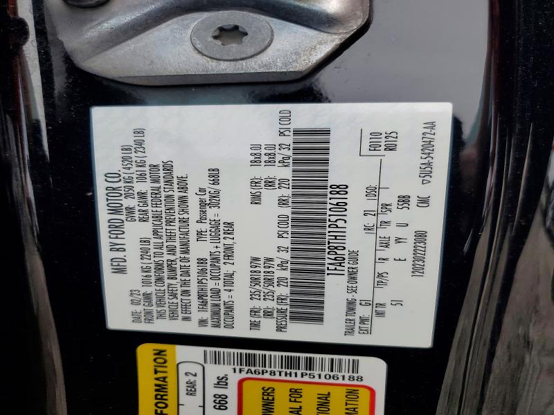 Продажа на аукционе авто 2023 Ford Mustang, vin: 1FA6P8TH1P5106188, номер лота: 56085786