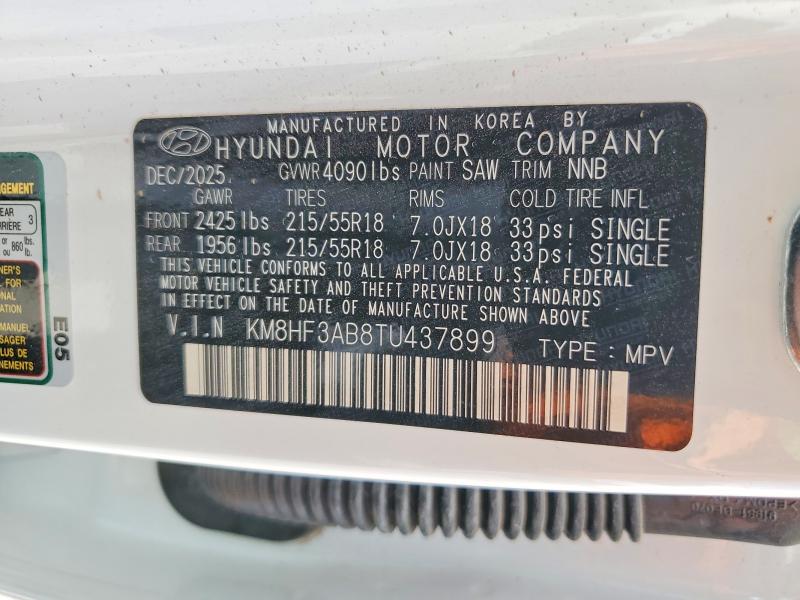 Продажа на аукционе авто 2026 Hyundai Kona, vin: KM8HF3AB8TU437899, номер лота: 57368536