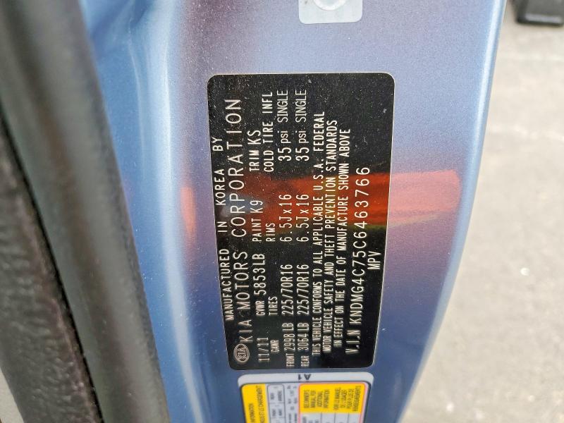Aukcja sprzedaży 2012 Kia Sedona, vin: KNDMG4C75C6463766, numer aukcji: 58963266