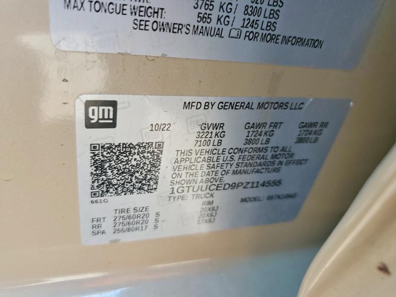 57942556 :رقم المزاد ، 1GTUUCED9PZ114555 vin ، 2023 Gmc Sierra مزاد بيع