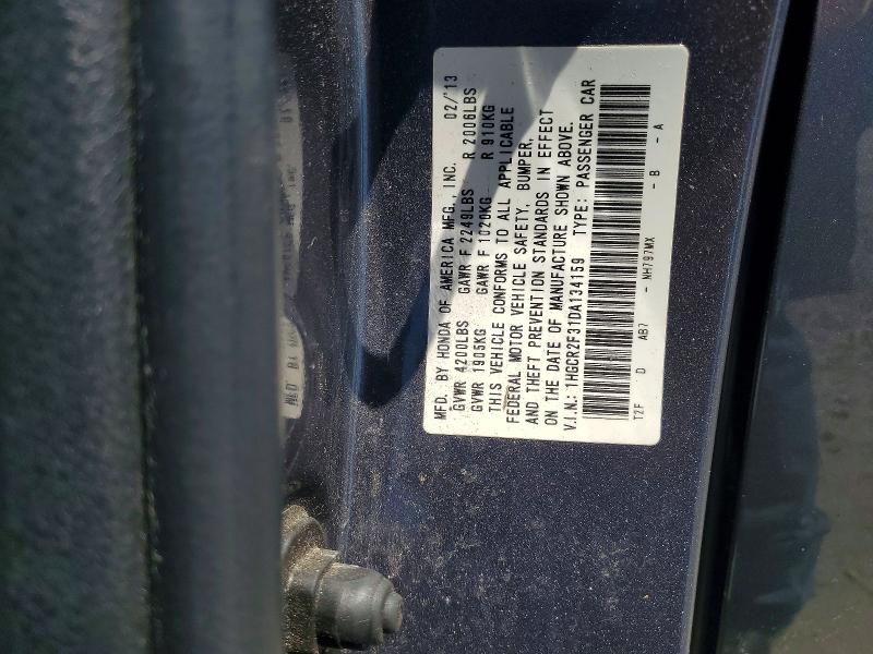 Aukcja sprzedaży 2013 Honda Accord, vin: 1HGCR2F31DA134159, numer aukcji: 58348066
