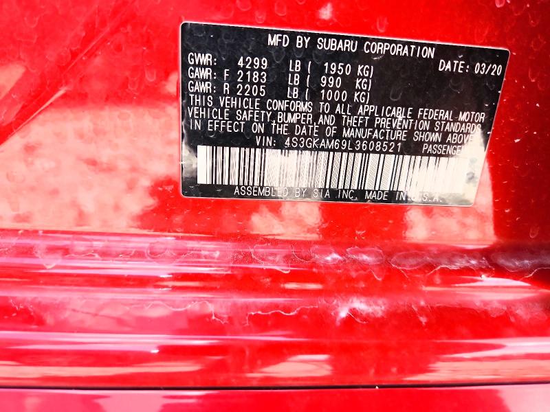 Aukcja sprzedaży 2020 Subaru Impreza, vin: 4S3GKAM69L3608521, numer aukcji: 57051386