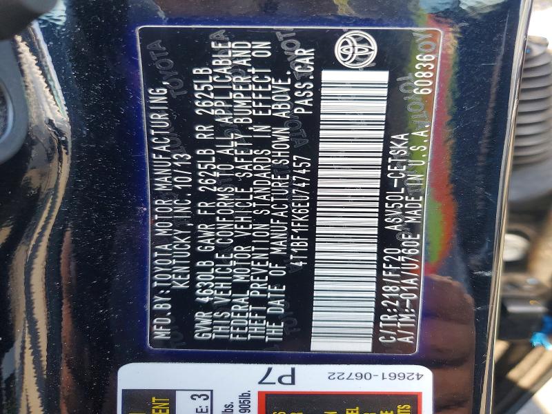 Aukcja sprzedaży 2014 Toyota Camry, vin: 4T1BF1FK6EU747457, numer aukcji: 59530376