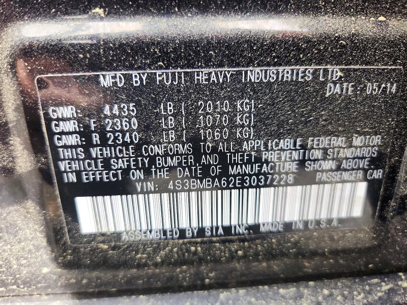 57303366 :رقم المزاد ، 4S3BMBA62E3037228 vin ، 2014 Subaru Legacy مزاد بيع