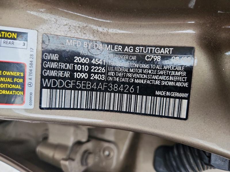 57605666 :رقم المزاد ، WDDGF5EB4AF384261 vin ، 2010 Mercedes-benz C مزاد بيع