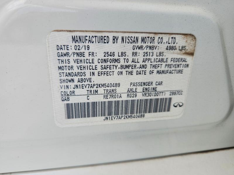 Продаж на аукціоні авто 2019 Infiniti Q50, vin: JN1EV7AP2KM540489, номер лоту: 59061026