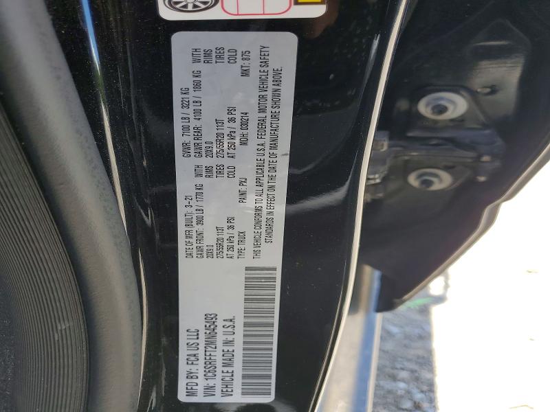 Продажа на аукционе авто 2021 Ram 1500, vin: 1C6SRFFT2MN645493, номер лота: 58453726