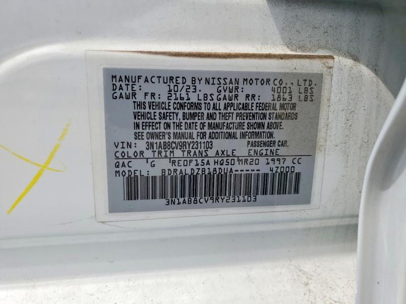 2024 Nissan Sentra მანქანა იყიდება აუქციონზე, vin: 3N1AB8CV9RY231103, აუქციონის ნომერი: 56335686