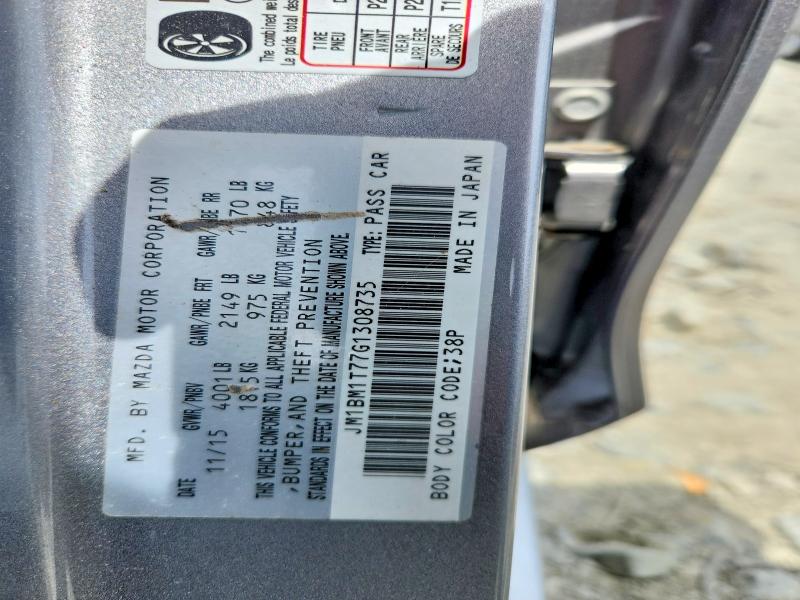 Продажа на аукционе авто 2016 Mazda 3, vin: JM1BM1T77G1308735, номер лота: 55416126
