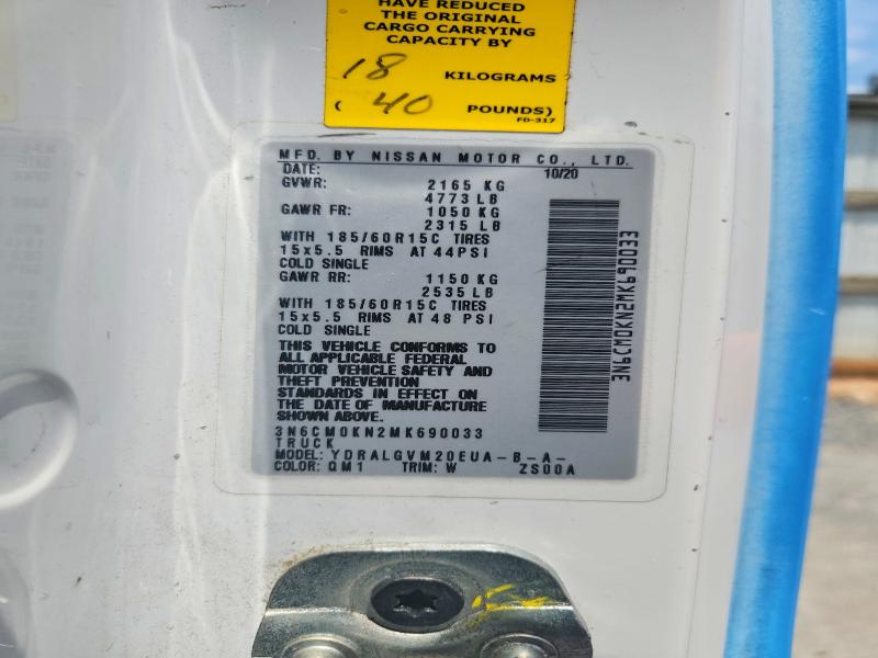 Aukcja sprzedaży 2021 Nissan Nv200, vin: 3N6CM0KN2MK690033, numer aukcji: 56988656